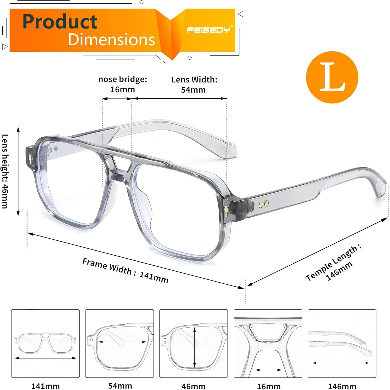 FEISEDY Retro Square Aviator Sunglasses Women Men, 70s Small Vintage Rectangle UV400 Sun Glasses B9120