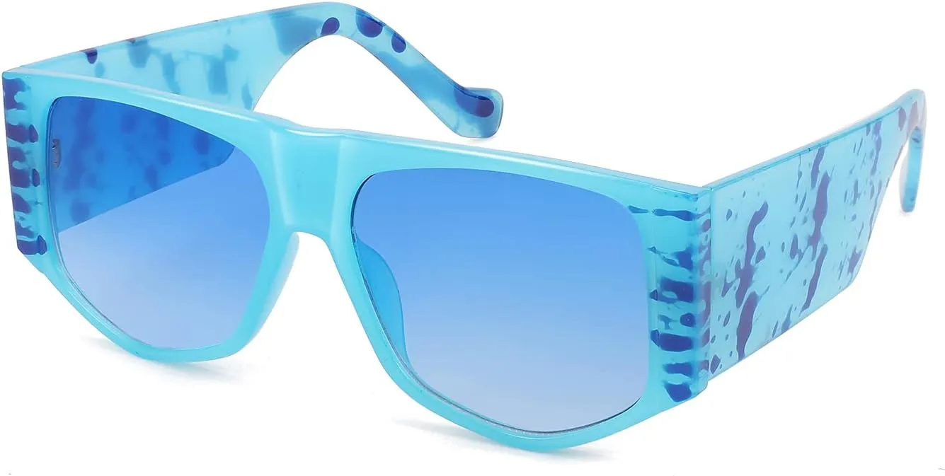 FEISEDY Retro Square Flat Top Irregular Sunglasses Thick Frame Men Women UV400 Glasses B4041