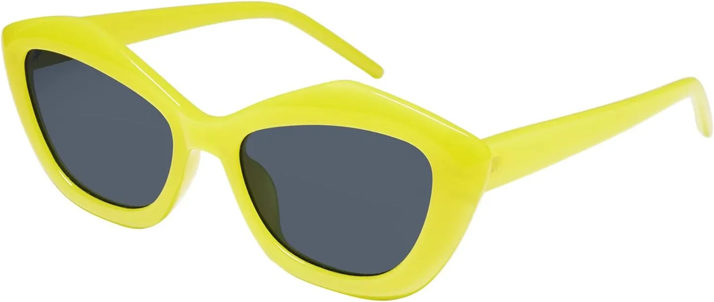 FEISEDY Retro Vintage Cateye Square Sunglasses Plastic Frame 90s sunglasses Stylish Women Men 70s Glasses B4105