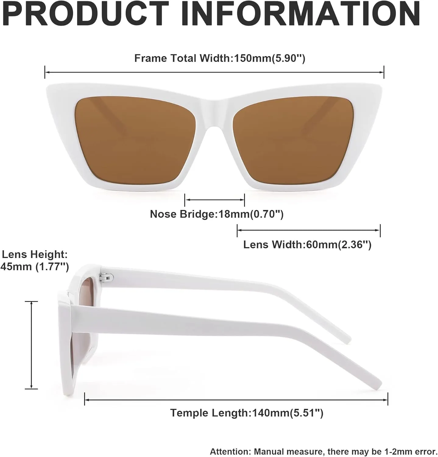 FEISEDY Square Cat Eye Sunglasses Vintage Cateye Frame UV400 Protection Sunglasses B2719