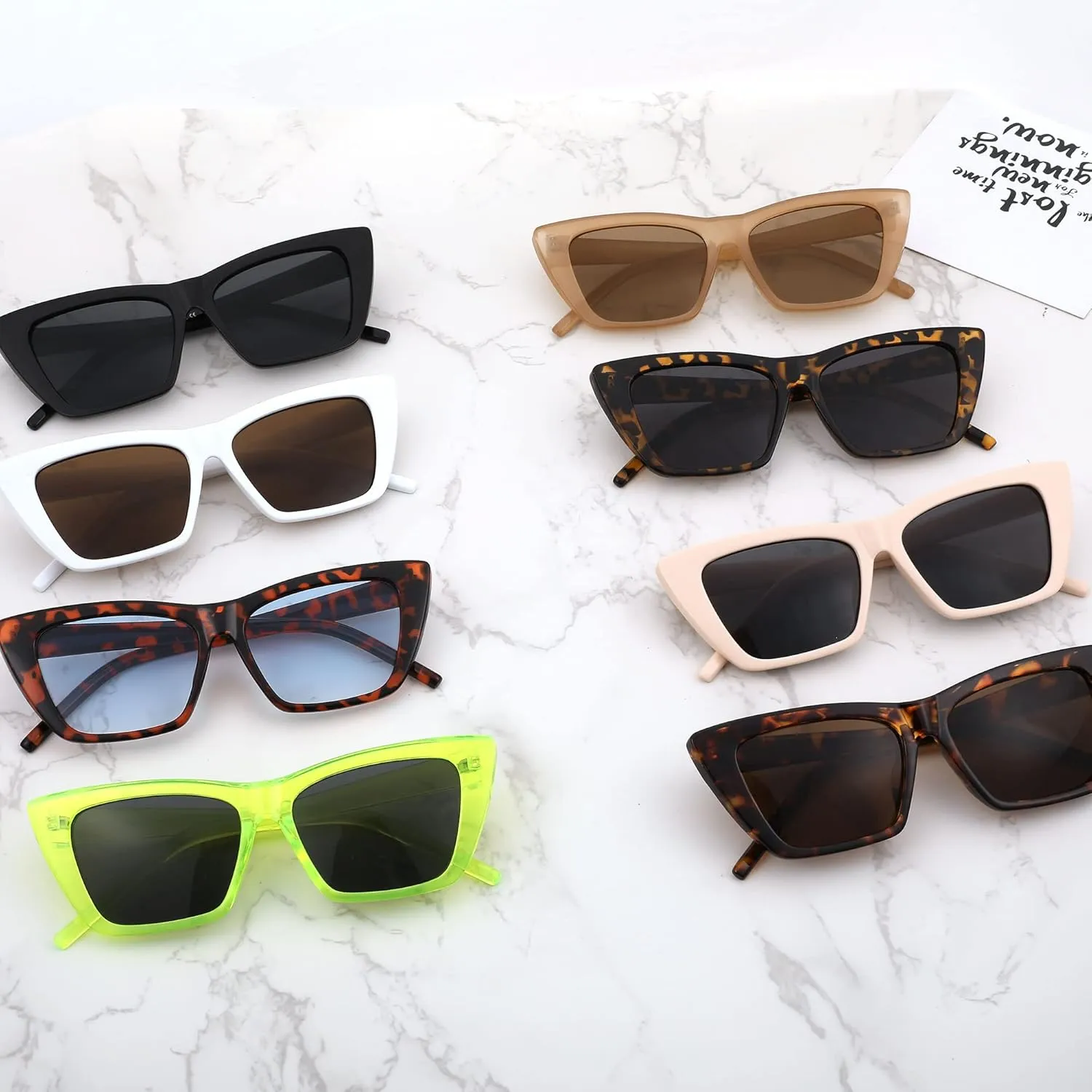 FEISEDY Square Cat Eye Sunglasses Vintage Cateye Frame UV400 Protection Sunglasses B2719