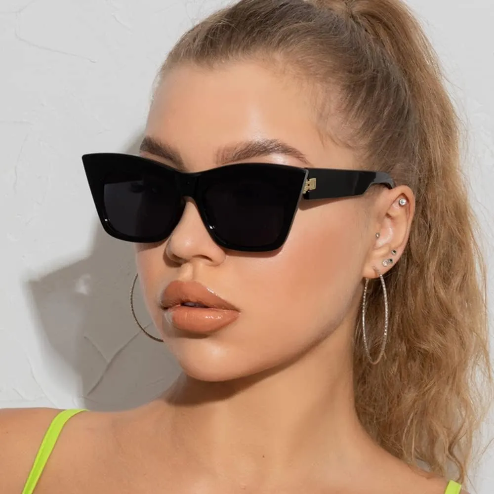 FEISEDY Vintage Square Cat Eye Sunglasses Women Fashion Cateye Sunglasses B4051