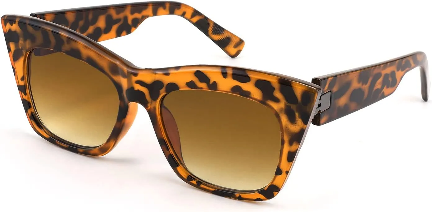 FEISEDY Vintage Square Cat Eye Sunglasses Women Fashion Cateye Sunglasses B4051