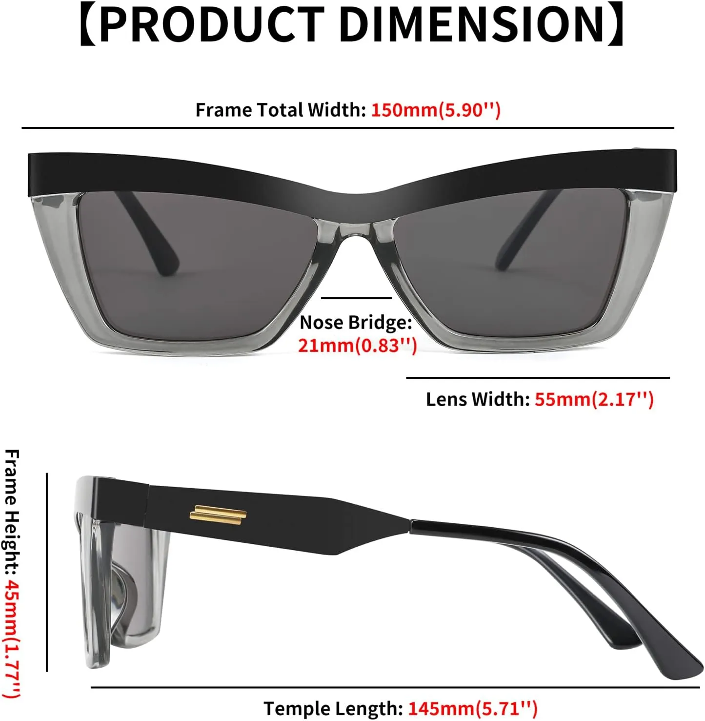 FEISEDY Vintage Square Cat Eye Sunglasses Women Men Fashion Cateye Sunglasses B9043