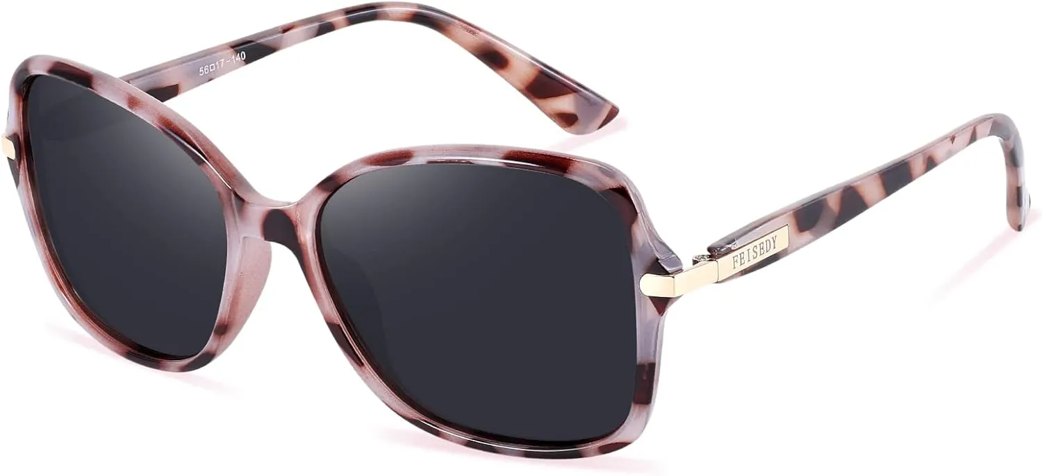 FEISEDY Womens Polarized Sunglasses, Trendy Elegant Colored Frame for Ladies, UV400 Protection B2760