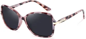 FEISEDY Womens Polarized Sunglasses, Trendy Elegant Colored Frame for Ladies, UV400 Protection B2760