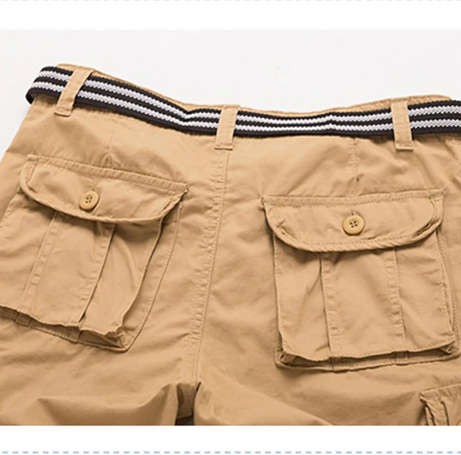 Finelylove Men's Casual Cargo Shorts Lightweight Twill Cotton Work Shorts Relaxed Fit Straight Summer Hiking Fishing Shorts