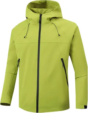Finelylove Mens Rain Jacket,Windproof Lightweight Windbreaker Outdoor Softshell Rain Coat Mens Rain Jackets With Hood