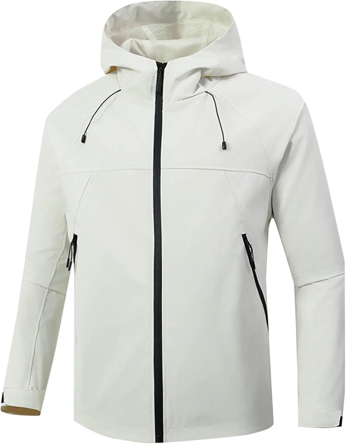 Finelylove Mens Rain Jacket,Windproof Lightweight Windbreaker Outdoor Softshell Rain Coat Mens Rain Jackets With Hood