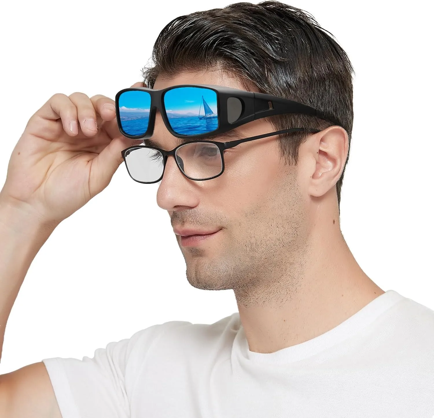 Fit Over Glasses Sunglasses for Men Women Polarized Wrap Around Sunglasses to Wear Over Glasses with UV Protection