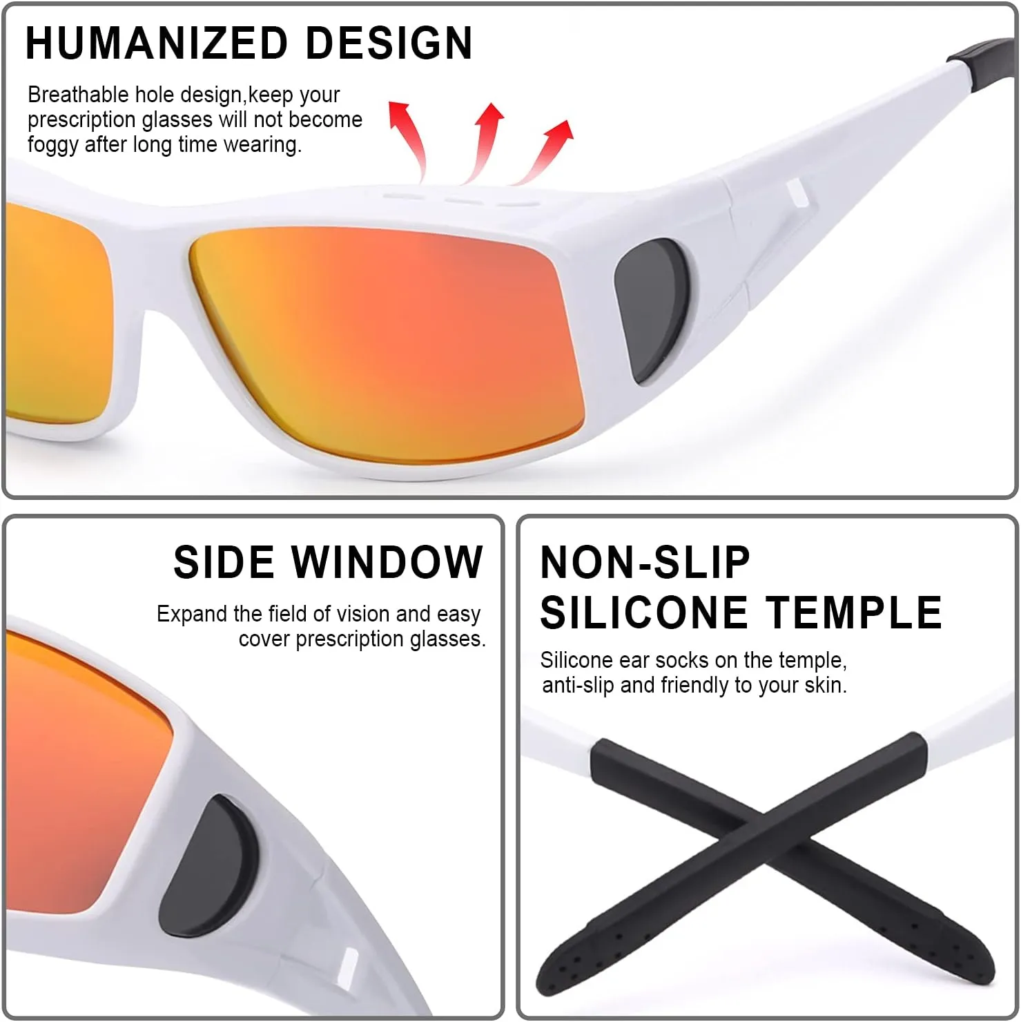 Fit Over Glasses Sunglasses for Men Women Polarized Wrap Around Sunglasses to Wear Over Glasses with UV Protection