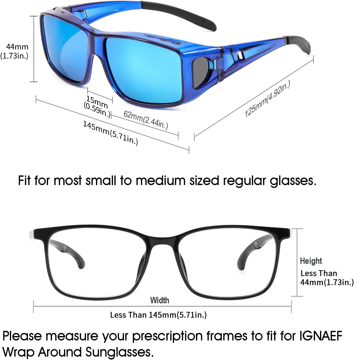 Fit Over Glasses Sunglasses for Men Women Polarized Wrap Around Sunglasses to Wear Over Glasses with UV Protection
