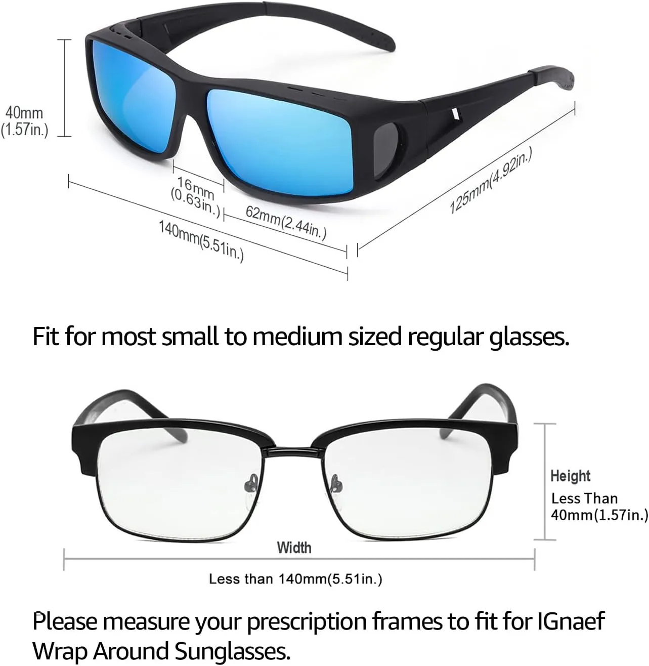 Fit Over Glasses Sunglasses for Men Women Polarized Wrap Around Sunglasses to Wear Over Glasses with UV Protection
