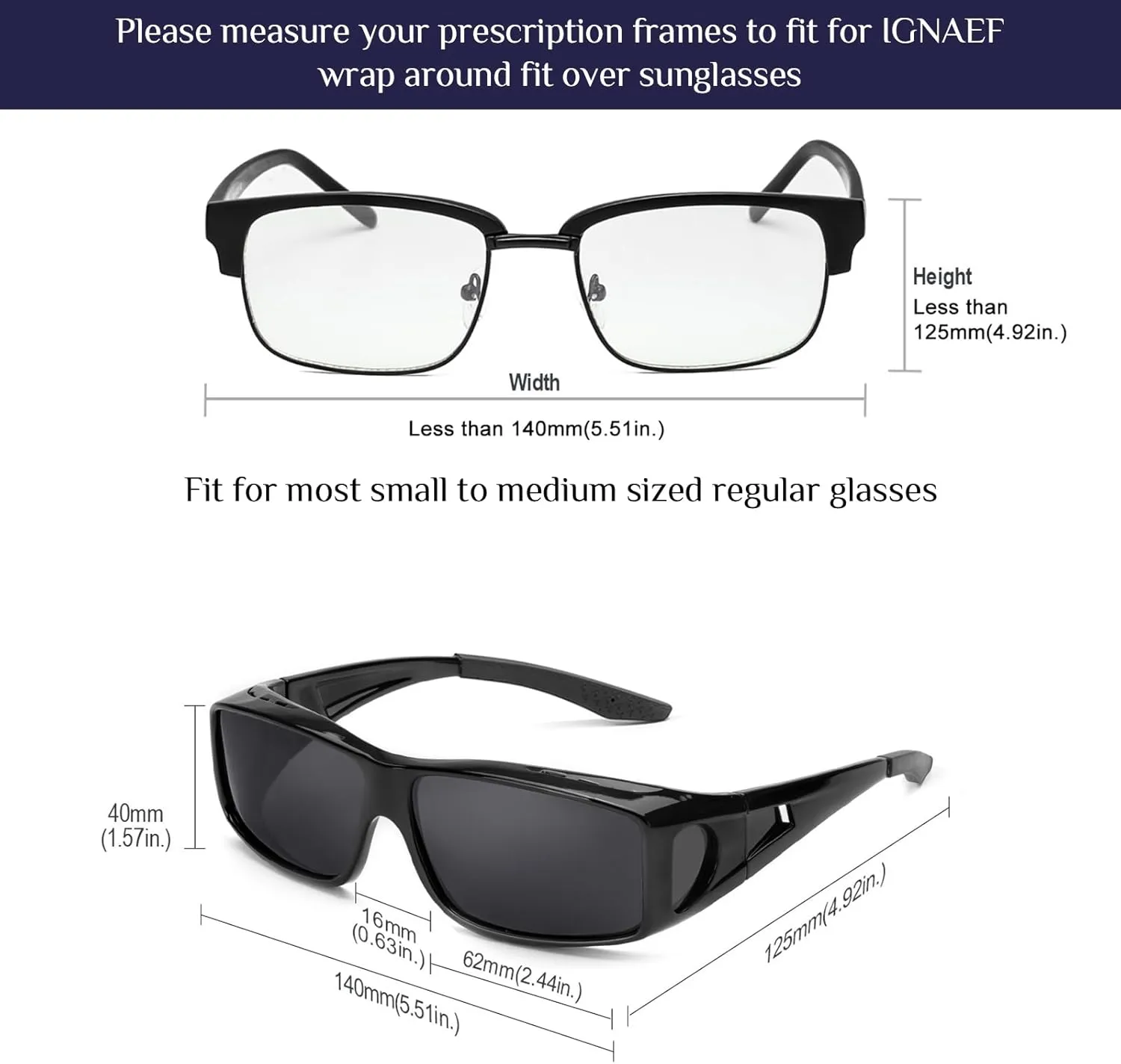 Fit Over Glasses Sunglasses for Men Women Polarized Wrap Around Sunglasses to Wear Over Glasses with UV Protection
