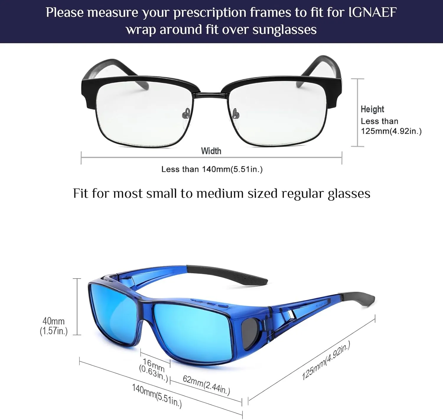 Fit Over Glasses Sunglasses for Men Women Polarized Wrap Around Sunglasses to Wear Over Glasses with UV Protection
