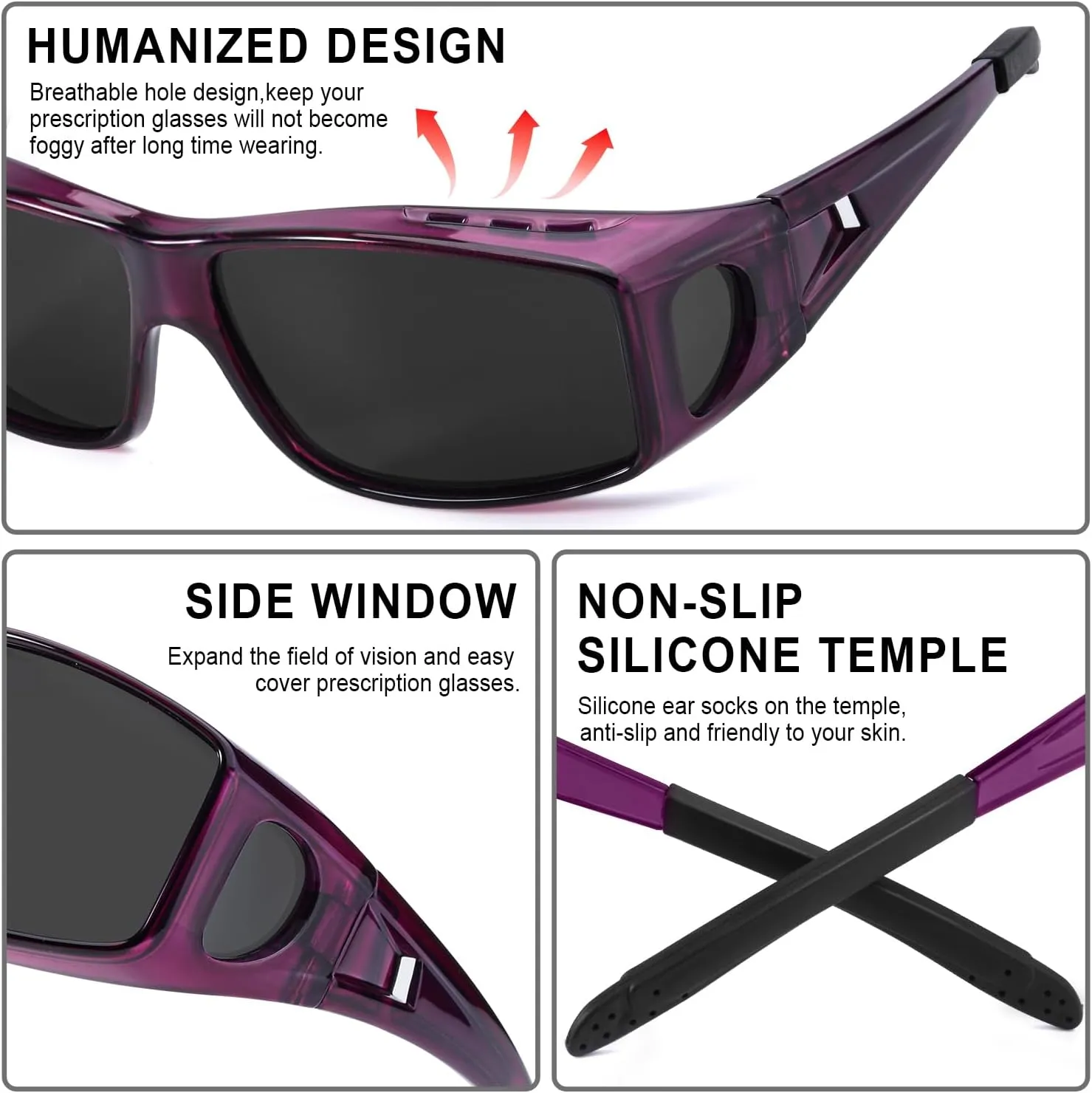 Fit Over Glasses Sunglasses for Men Women Polarized Wrap Around Sunglasses to Wear Over Glasses with UV Protection