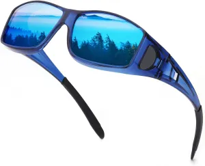 Fit Over Glasses Sunglasses for Men Women Polarized Wrap Around Sunglasses to Wear Over Glasses with UV Protection