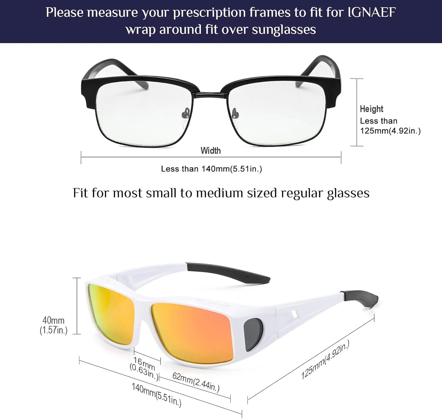 Fit Over Glasses Sunglasses for Men Women Polarized Wrap Around Sunglasses to Wear Over Glasses with UV Protection