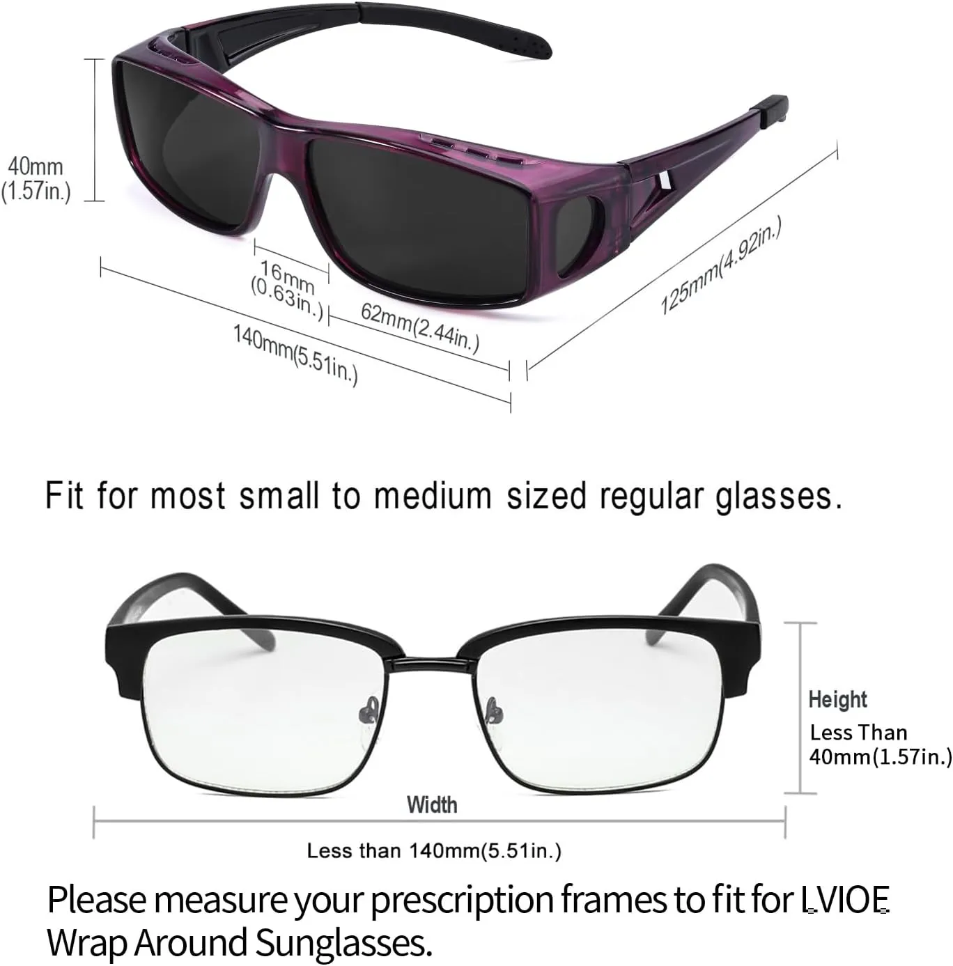 Fit Over Glasses Sunglasses for Men Women Polarized Wrap Around Sunglasses to Wear Over Glasses with UV Protection