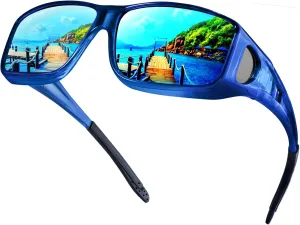 Fit Over Glasses Sunglasses for Men Women Polarized Wrap Around Sunglasses to Wear Over Glasses with UV Protection