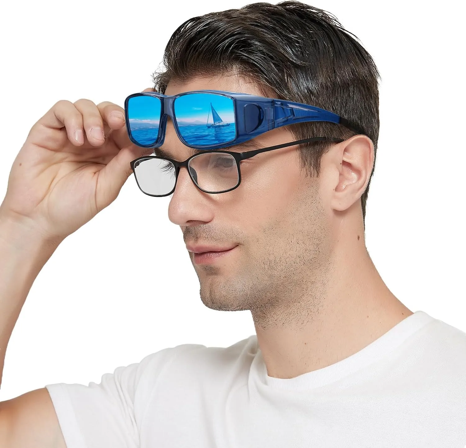 Fit Over Glasses Sunglasses for Men Women Polarized Wrap Around Sunglasses to Wear Over Glasses with UV Protection