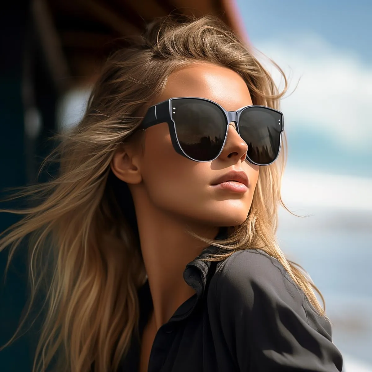 Fit Over Sunglasses for Women Trendy Polarized Sunglasses Go Over Glasses Oversized Sun Glasses UV Protection
