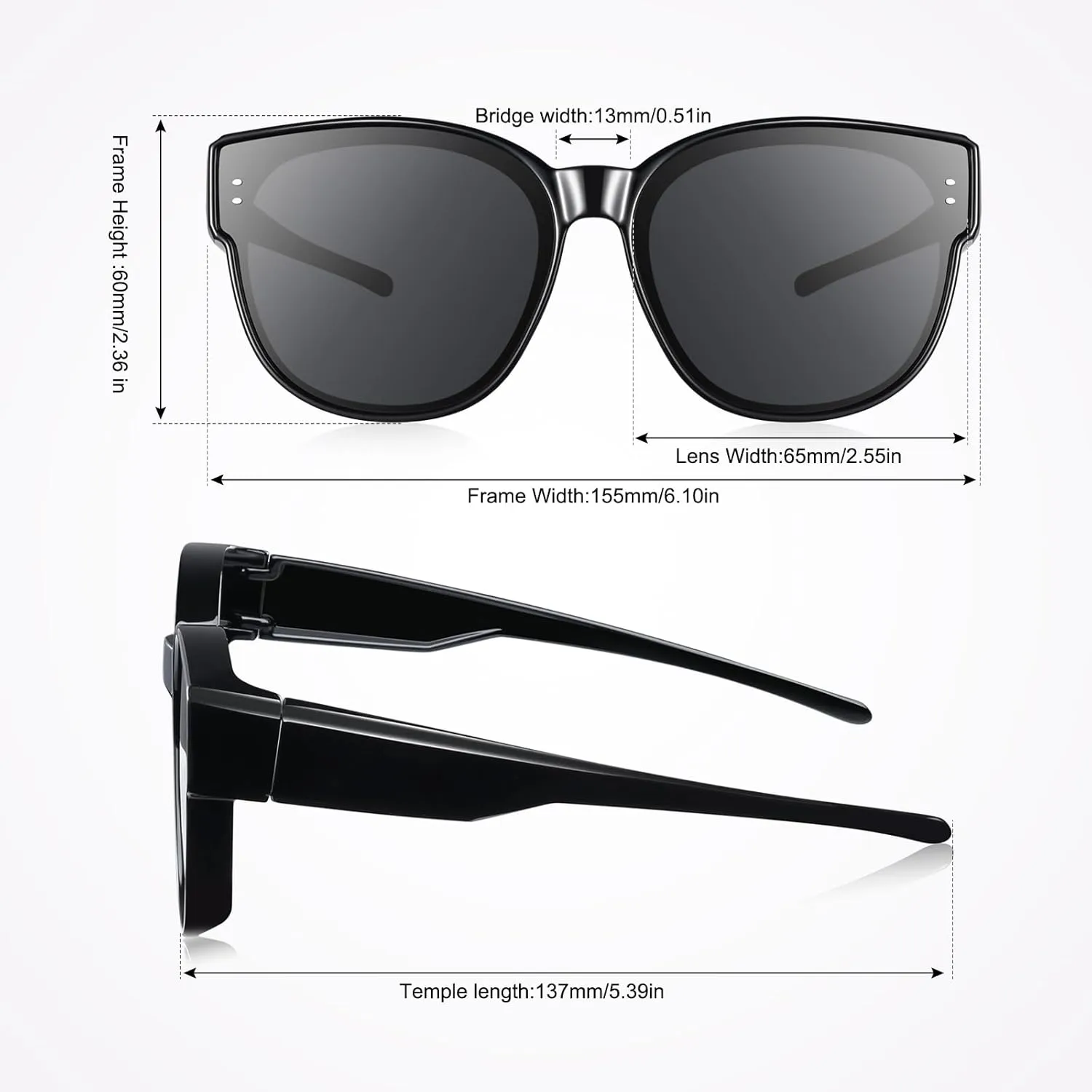 Fit Over Sunglasses for Women Trendy Polarized Sunglasses Go Over Glasses Oversized Sun Glasses UV Protection