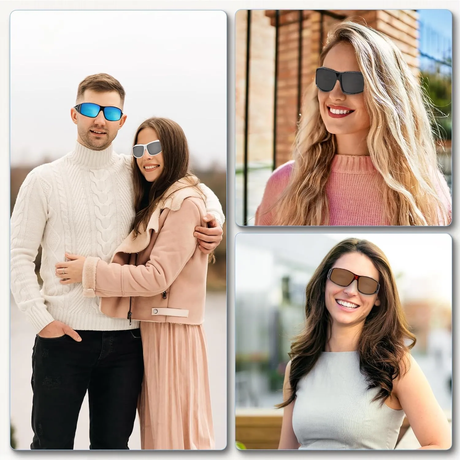 Fit Over Wrap Sunglasses Polarized Lens Wear Over Eyeglasses 100% UV Protection for Men and Women