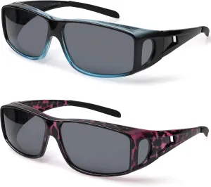 Fit Over Wrap Sunglasses Polarized Lens Wear Over Eyeglasses 100% UV Protection for Men and Women