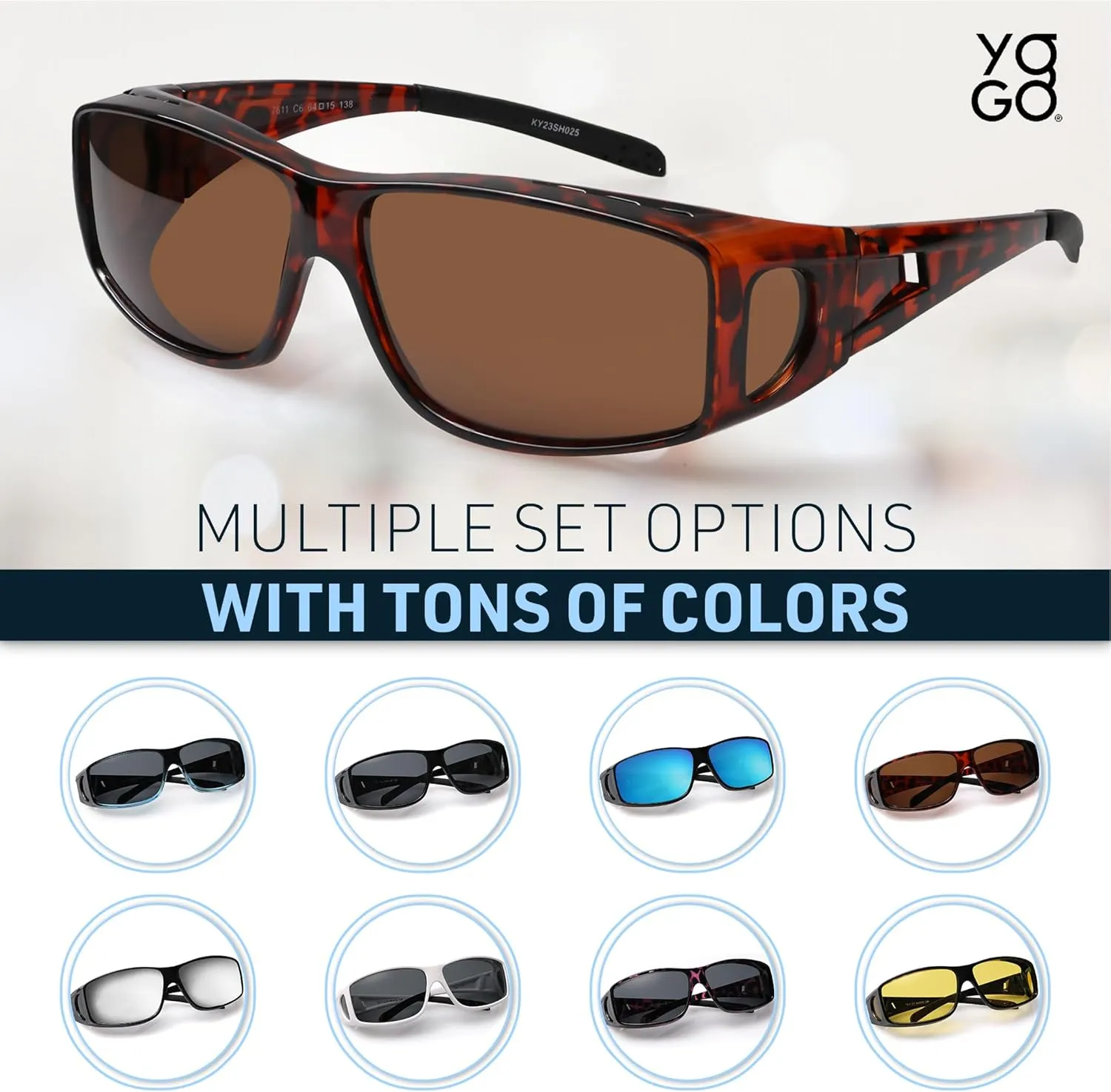Fit Over Wrap Sunglasses Polarized Lens Wear Over Eyeglasses 100% UV Protection for Men and Women