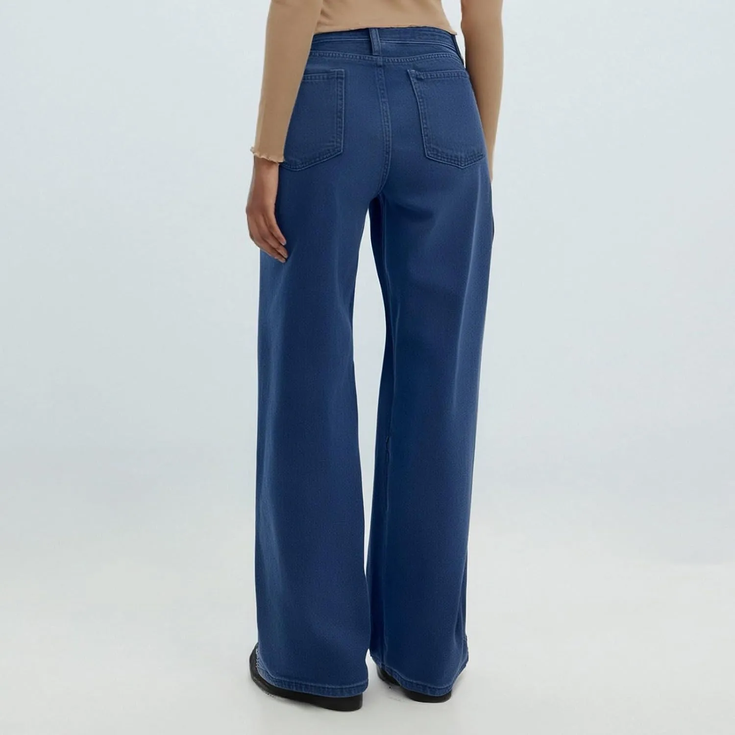 Flare Jeans for Women 2025 Summer Wide Leg Casual Jeans Vintage High Waisted Straight Stretch Pants with Pockets