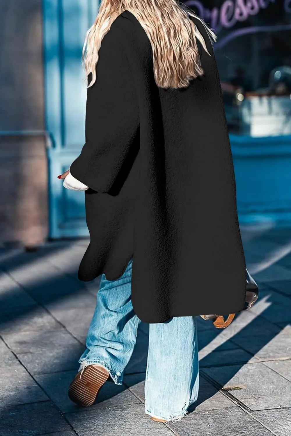 Fleece Coats Women Button Down Long Jackets Winter Flannel Trench Coats Dressy