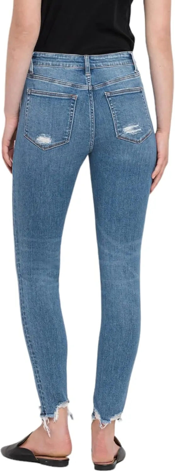 Flying Monkey High Rise Ankle Skinny Jeans Medium Blue