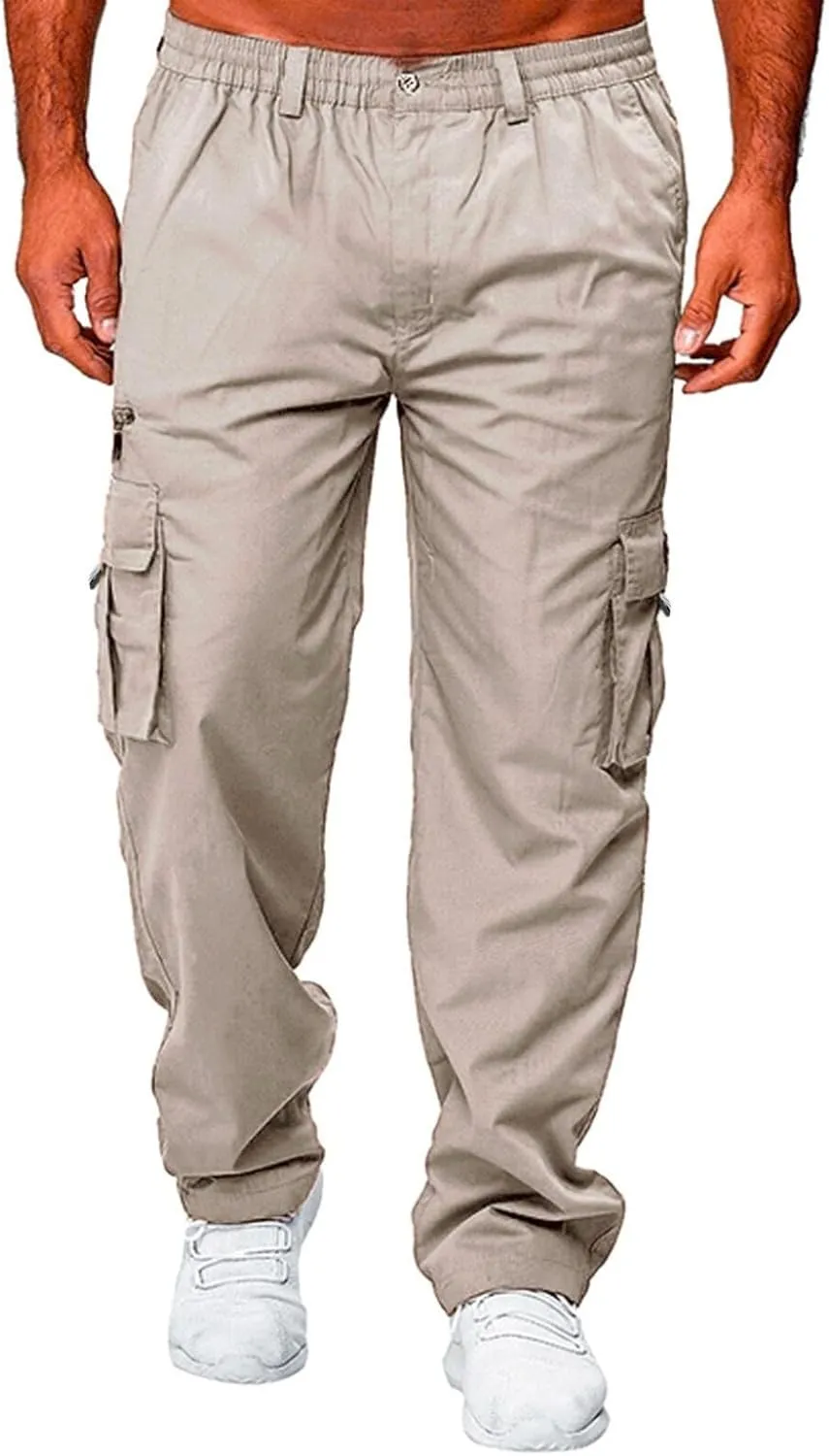 Fxbar Men's Outdoor Cargo Pant Relaxed Fit Lightweight Hiking Jogger Classic Fit Multi Pockets Fashion Trousers