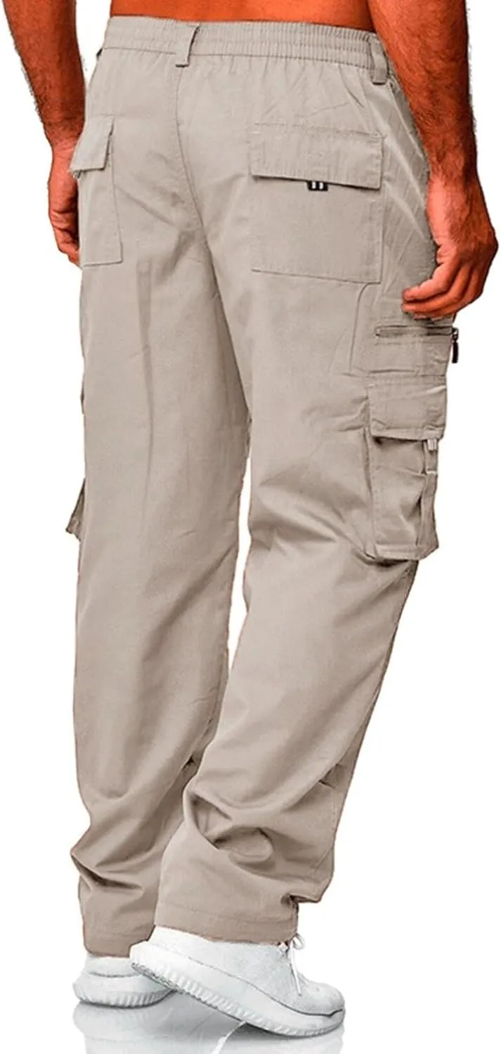Fxbar Men's Outdoor Cargo Pant Relaxed Fit Lightweight Hiking Jogger Classic Fit Multi Pockets Fashion Trousers