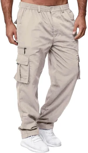 Fxbar Men's Outdoor Cargo Pant Relaxed Fit Lightweight Hiking Jogger Classic Fit Multi Pockets Fashion Trousers