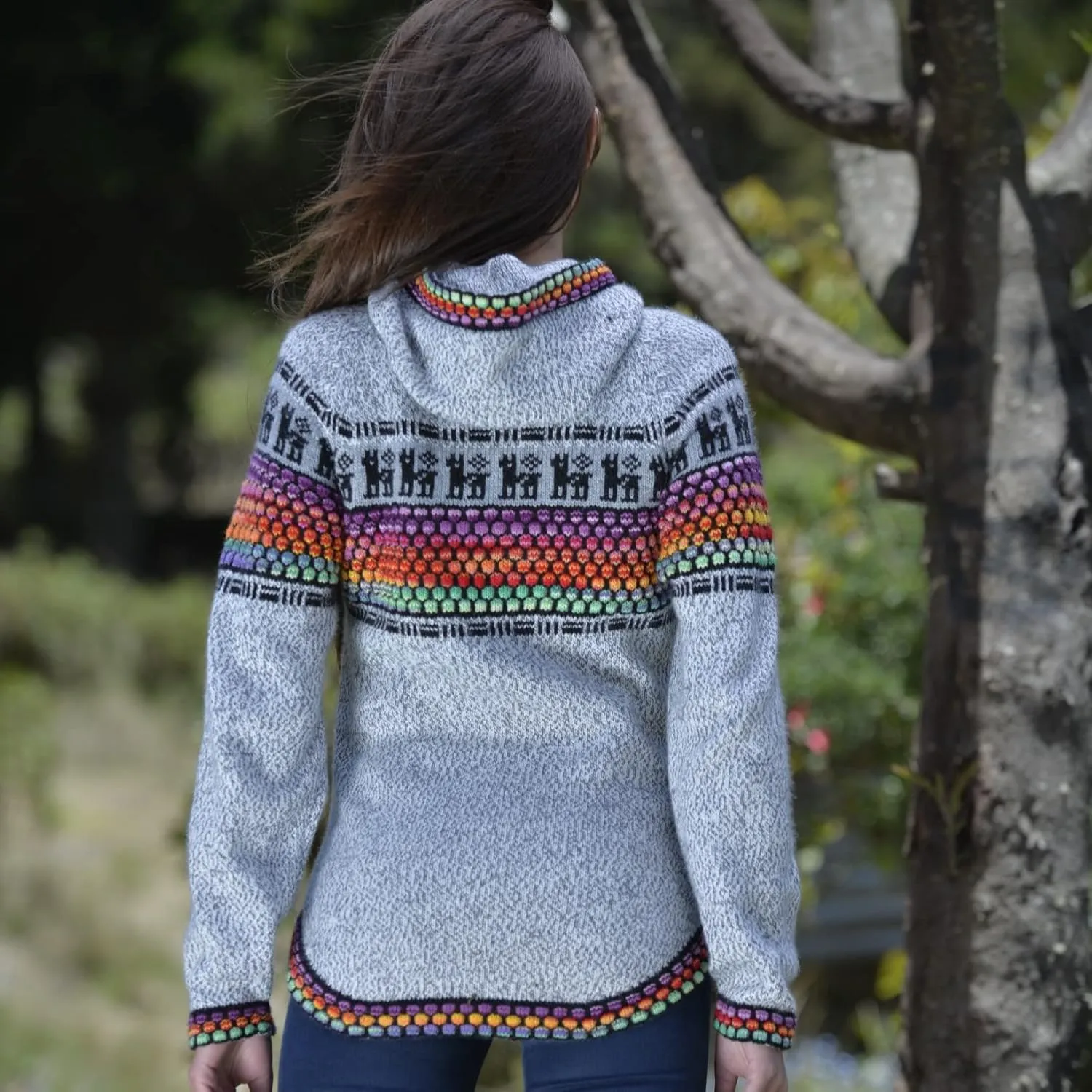 Gamboa Genuine Alpaca Cardigan Sweater for Women Winter Autumn Sweaters Lightweight