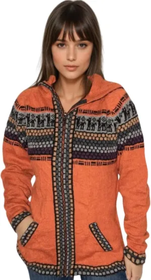 Gamboa Genuine Alpaca Cardigan Sweater for Women Winter Autumn Sweaters Lightweight