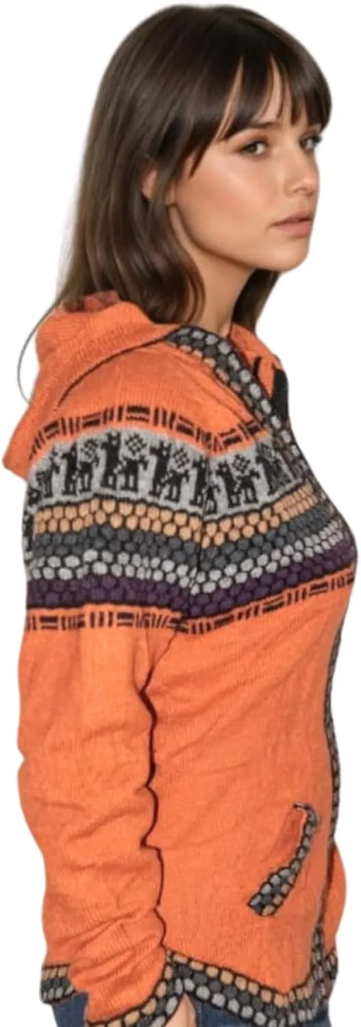 Gamboa Genuine Alpaca Cardigan Sweater for Women Winter Autumn Sweaters Lightweight