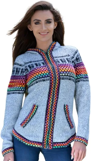 Gamboa Genuine Alpaca Cardigan Sweater for Women Winter Autumn Sweaters Lightweight