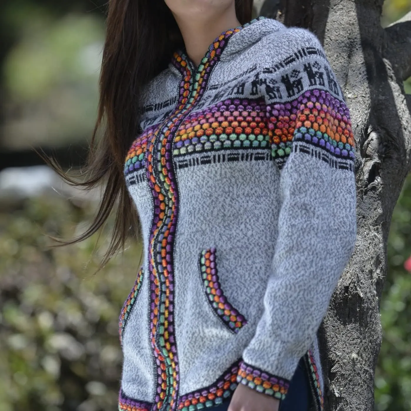Gamboa Genuine Alpaca Cardigan Sweater for Women Winter Autumn Sweaters Lightweight