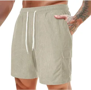 generic Men's Shorts Casual Summer Vacation Shorts Men Lounge Shorts Summer Spring Corduroy Shorts Relaxed Fit Elastic Waist
