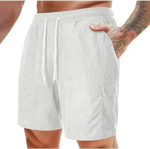 generic Men's Shorts Casual Summer Vacation Shorts Men Lounge Shorts Summer Spring Corduroy Shorts Relaxed Fit Elastic Waist