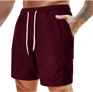 generic Men's Shorts Casual Summer Vacation Shorts Men Lounge Shorts Summer Spring Corduroy Shorts Relaxed Fit Elastic Waist