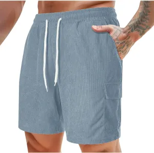 generic Men's Shorts Casual Summer Vacation Shorts Men Lounge Shorts Summer Spring Corduroy Shorts Relaxed Fit Elastic Waist