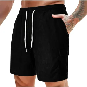 generic Men's Shorts Casual Summer Vacation Shorts Men Lounge Shorts Summer Spring Corduroy Shorts Relaxed Fit Elastic Waist