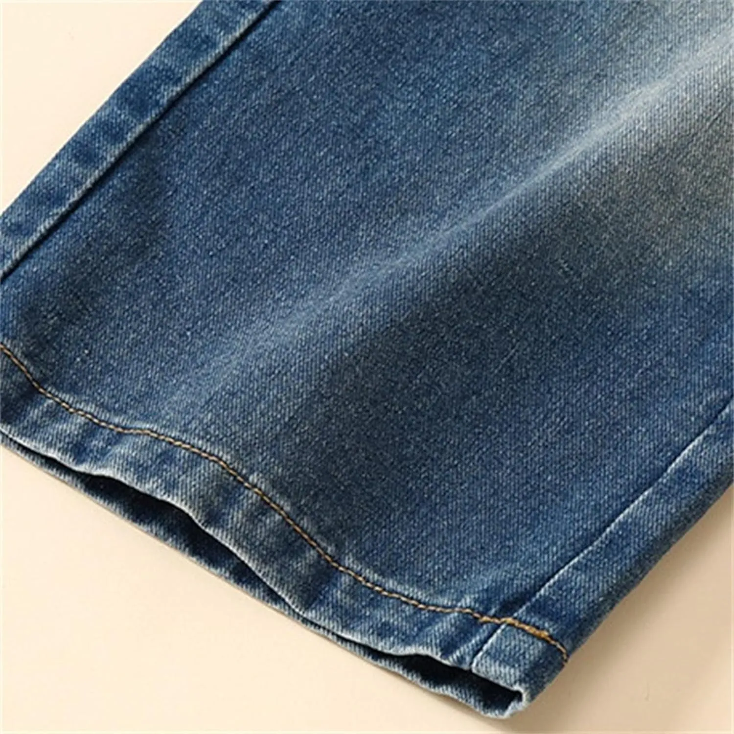 Girls Loose Jeans Kids High Elastic Waist Fit Baggy Casual Denim Pants Toddler Wide Leg Work Jeans with