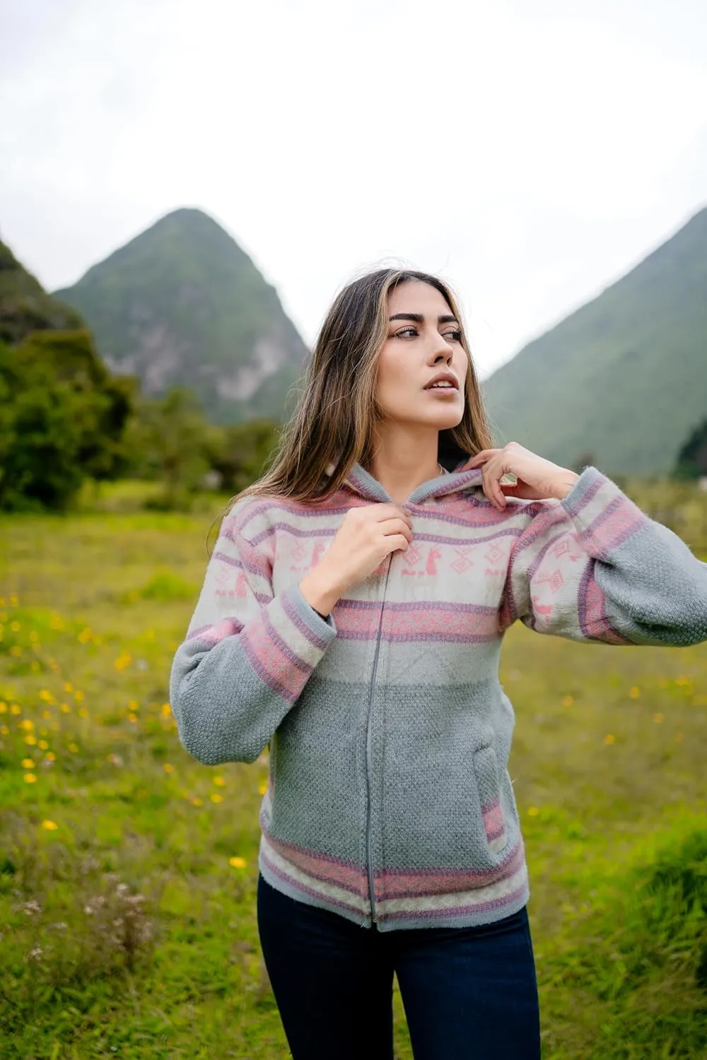 Handmade Alpaca Sweater, Vibrant Colors, Soft and Hypoallergenic, Crafted by Otavalenos Artisans in Ecuador