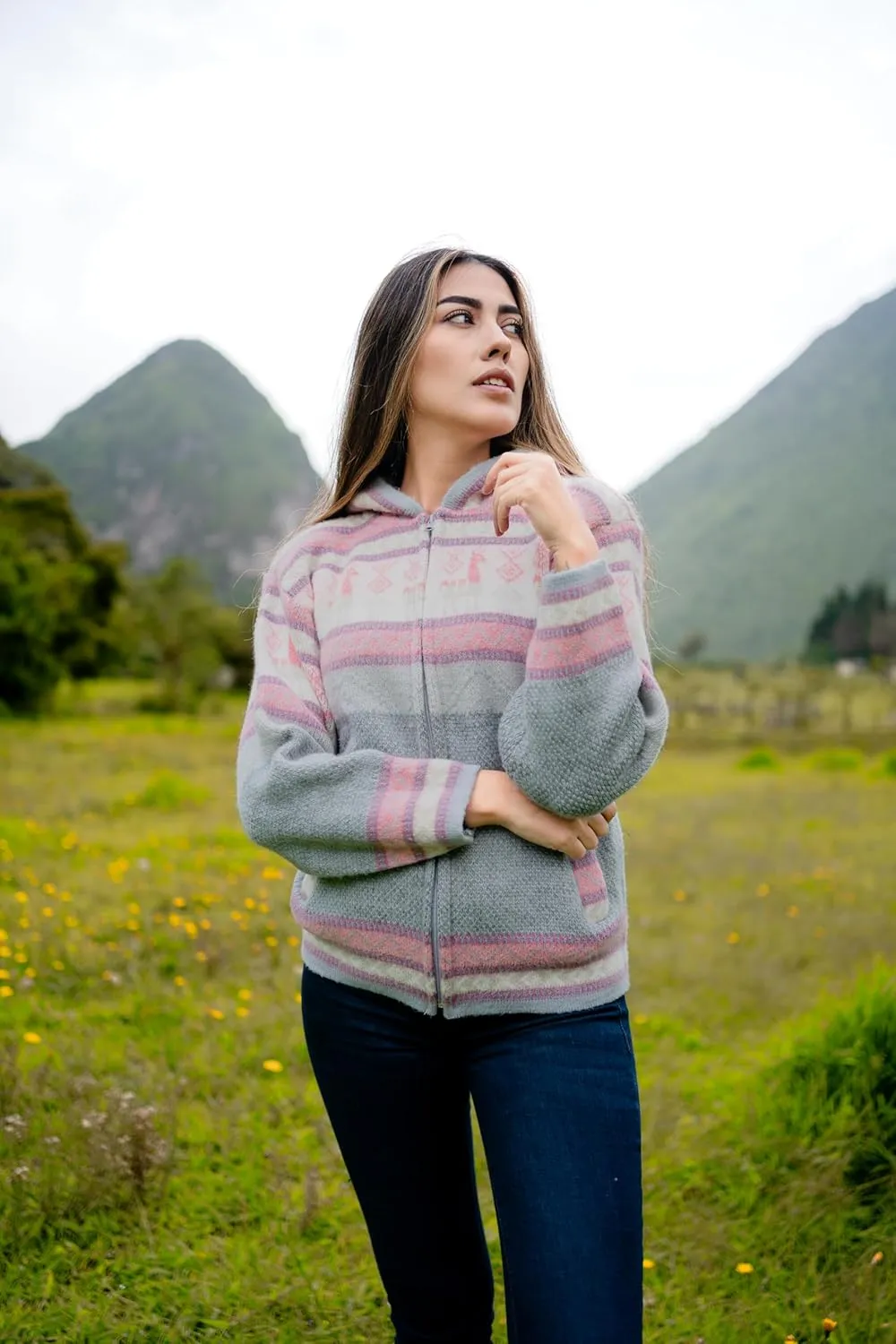 Handmade Alpaca Sweater, Vibrant Colors, Soft and Hypoallergenic, Crafted by Otavalenos Artisans in Ecuador