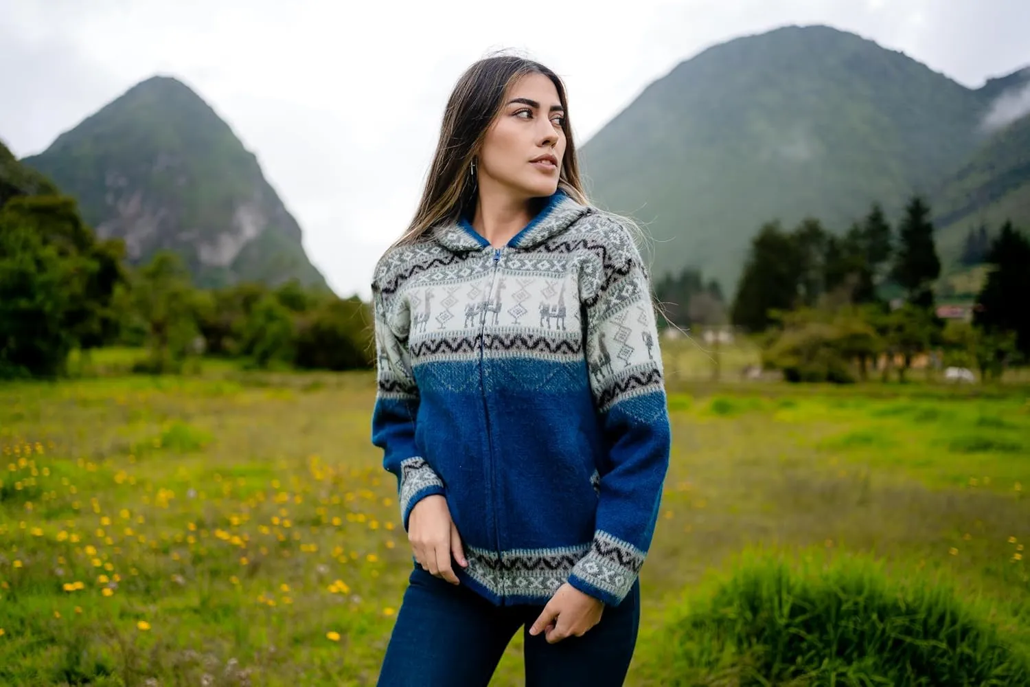 Handmade Alpaca Sweater, Vibrant Colors, Soft and Hypoallergenic, Crafted by Otavalenos Artisans in Ecuador